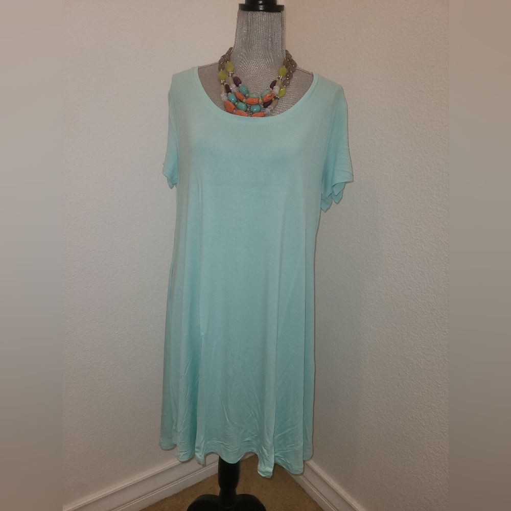 Style & Co. Soft Teal Shift Dress w/ Pockets